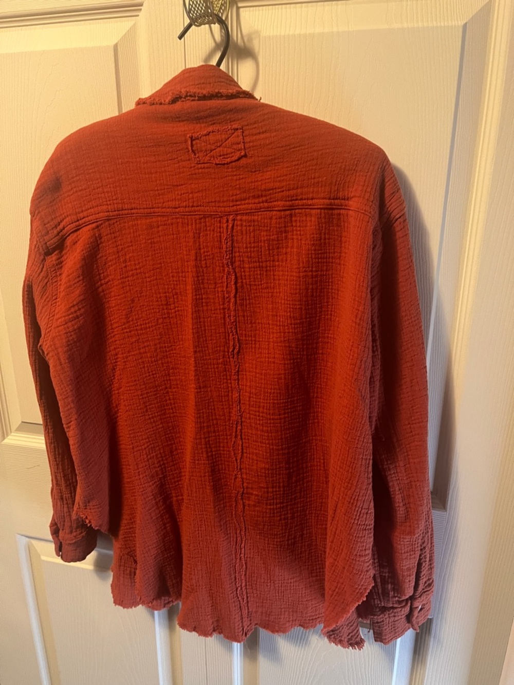 LA MIEL Brick Red Textured Button-Up Shirt - Picture 7 of 8